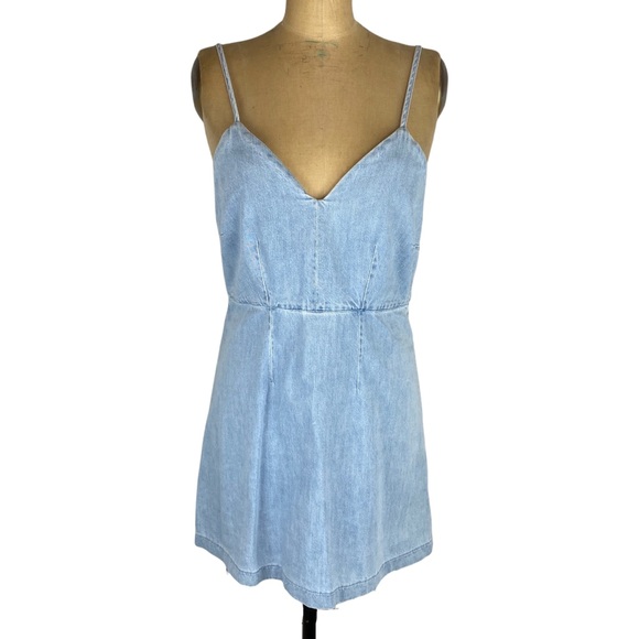 Urban Revivo Dresses & Skirts - Urban Revivo Tie Back Denim Mini Dress Size 10